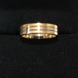 Cartier size 7.5 NEW tri color gold band